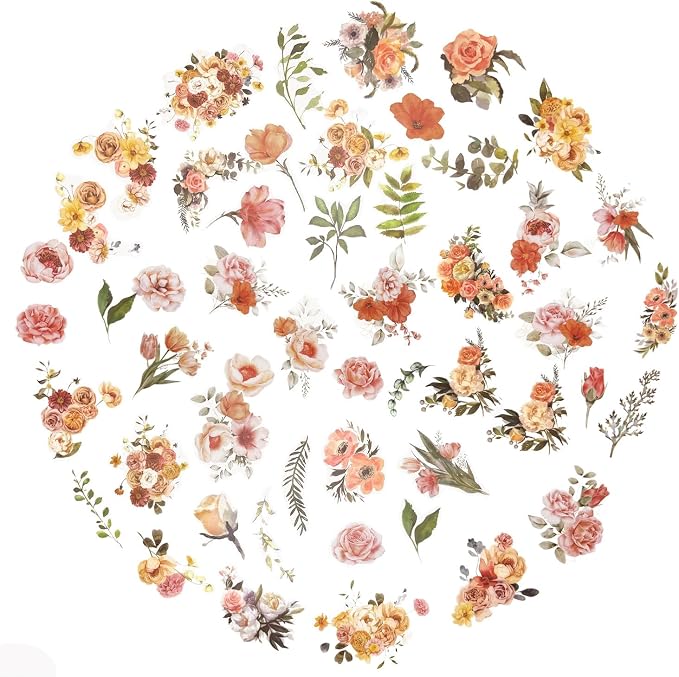 100 Pcs Natural Botanical Flower Stickers, Wildflower Stickers - Image 2