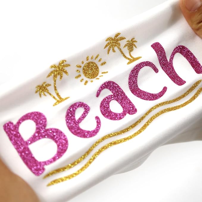 HTVVETUR Glitter HTV Vinyl Rolls Heat Transfer Vinyl - Image 6