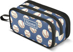 Custom Baseballs Ball Blue Pencil Case Box Boys Girls Personalized Name Large by BOENLE-WELCOMEYOURCOMING