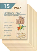 15 Pack 12"x18"x1/16 Basswood Sheets by twinsfox