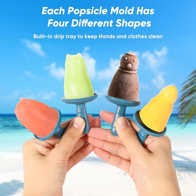 Popsicle Mold Set 4 Pieces Homemade Silicone Popsicle Maker Easy Release Ice - Image 5