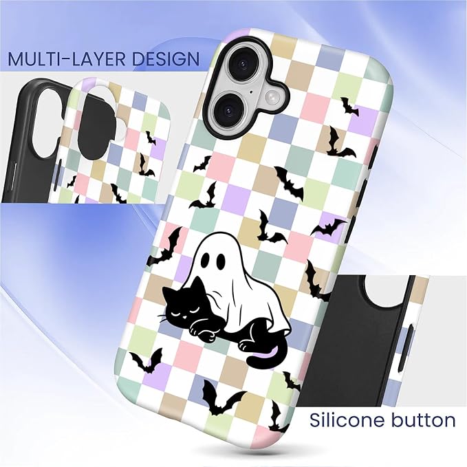Case for iPhone 17, Scratch Resistant Hybrid Double Layer Hard Shell，Ghost - Image 3