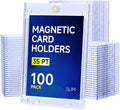 Basthalan 100ct Magnetic Card Holder, 35pt Slim One Touch Card Holder, Hard by Basthalan