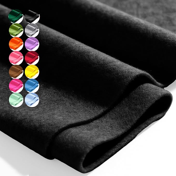 Black 36" X 36" Felt Fabric Sheet by Luceinvita