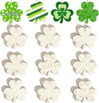 36PCS Wooden Shamrock Ornaments to Paint St. Patrick's Day Decorations by Sophena