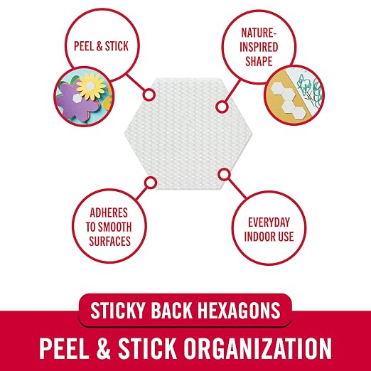 VELCRO Brand Sticky Back Hexagons, 150pk Dots - Image 2
