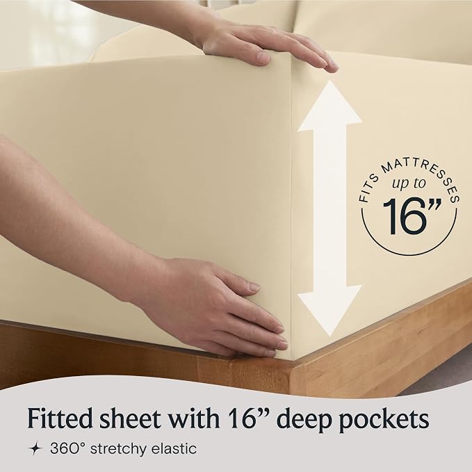 LuxClub 4 PC King Size Sheet Set Deep Pockets 18" Wrinkle Free Cooling Bed - Image 6