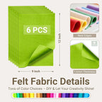 Spring Green Soft Felt Sheets for Crafts, 1.6mm Thick, Kids' Crafts, DIY - Image 2