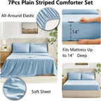 CozyLux King Size Comforter Set Baby Blue, 7 Pieces Bed in a Bag, All Season - Image 5