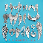WOCRAFT 120pcs Antique Silver Wing Charms - Image 2