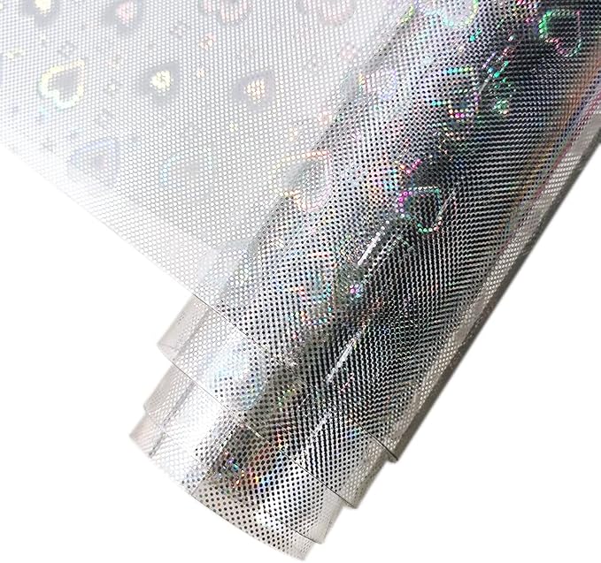 HYANG Transparent Love Rain PVC Super Clear Holographic Vinyl Faux Leather by HYANGHAVEPUPVCALLLEATHER