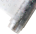 HYANG Transparent Love Rain PVC Super Clear Holographic Vinyl Faux Leather by HYANGHAVEPUPVCALLLEATHER