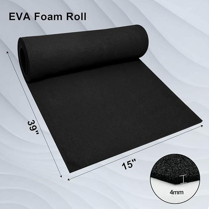 biguphate EVA Foam Roll - 4mm Black Ultra High Density Craft Foam - 15 x 39 - Image 2