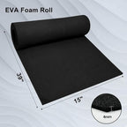 biguphate EVA Foam Roll - 4mm Black Ultra High Density Craft Foam - 15 x 39 - Image 2
