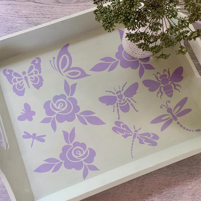8 Pcs Large Flower Stencils for Painting, 9.84 X 9.84 Inch Flower Stencils for - Image 8