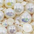 1500PCS 3-14mm Ivory AB Flatback Pearls, 150g Half-Round ABS Pearls by Sqqzuie