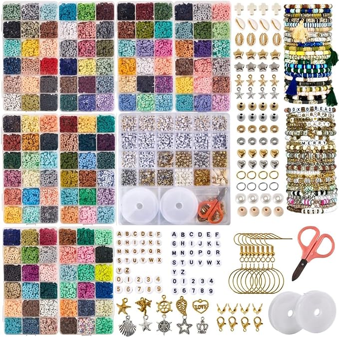 Box-O-Beads Earth Tones Clay Beads Bracelet Making Kit – 31, 050 Pieces by FelixLeChef