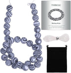 10mm Matte Black And White Malachite Bead, 15-Inch Matte Round Loose Stone Beads by THRELE