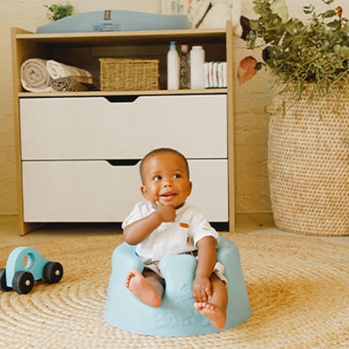 Bumbo Baby Infant Soft Foam Comfortable Support Wide Floor Seat with 3 Point Adjustable Harness for Ages 3 to 12 Months, Hemlock
