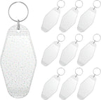 Uniclife 10 Pcs Modern Glitter Rhombus Keychain Tags, Customizable Luggage Tags by UnicLife