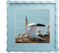 10x10 Picture Frame with Mat for 8x8, Wavy Edge Wooden Real Glass Photo Frame by THKRLOF