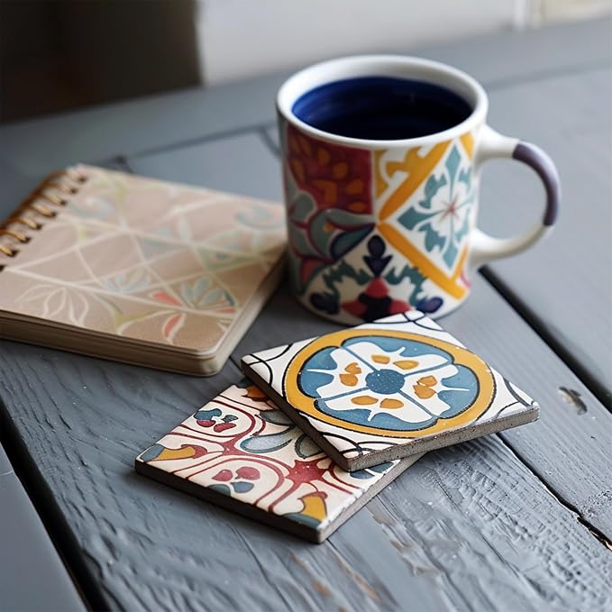 10pcs 4''x4'' Ceramic Tiles for Crafts, Blank Ceramic Coaster for Craft - Image 7