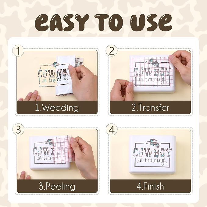 Tintnut Cow Print Permanent Vinyl 8 Sheets 12"x10" Cowhide Adhesive Vinyl | - Image 3