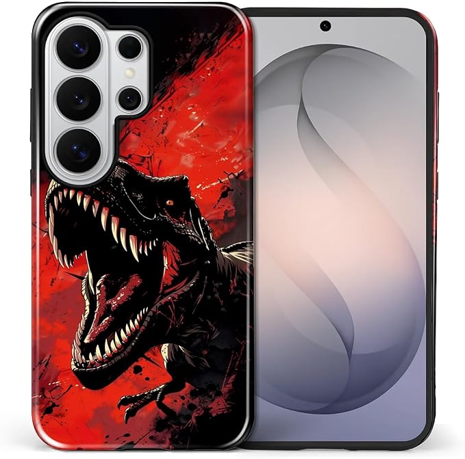for Samsung Galaxy S26 Ultra Case, Cool Dinosaur Red Black Pattern Glossy 2 in - Image 2