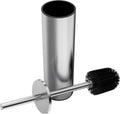 Toilet Brush and Holder Set, Stainless Steel Toilet Bowl Brush with Lid, Rust Proof Toilet Cleaner Brush with Caddy, Durable Bristles, Splash Proof, Ideal for Bathroom (1 Pack, Brushed Nickel)