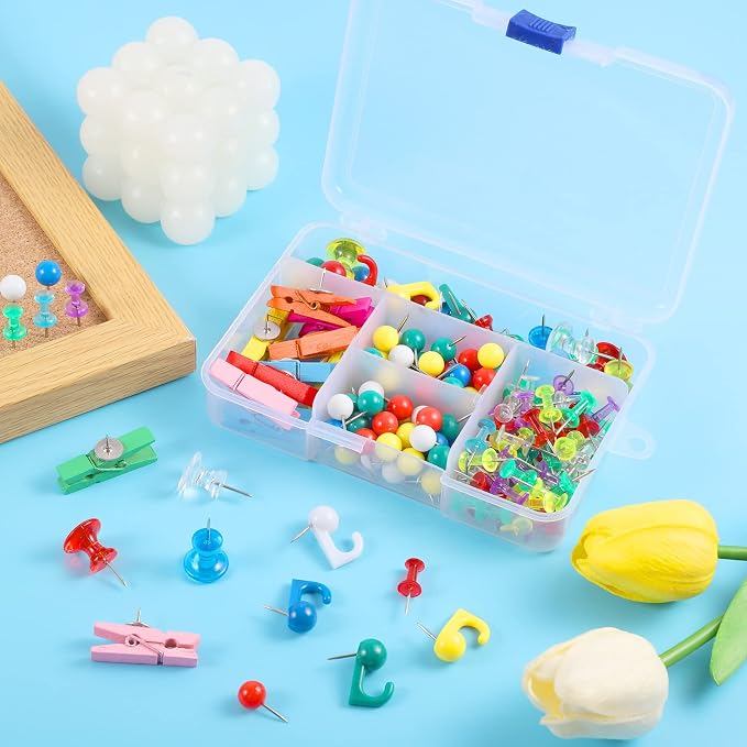 BESARME 200 Pcs Push Pins for Bulletin Board, Thumb Tacks for Cork Board | - Image 5