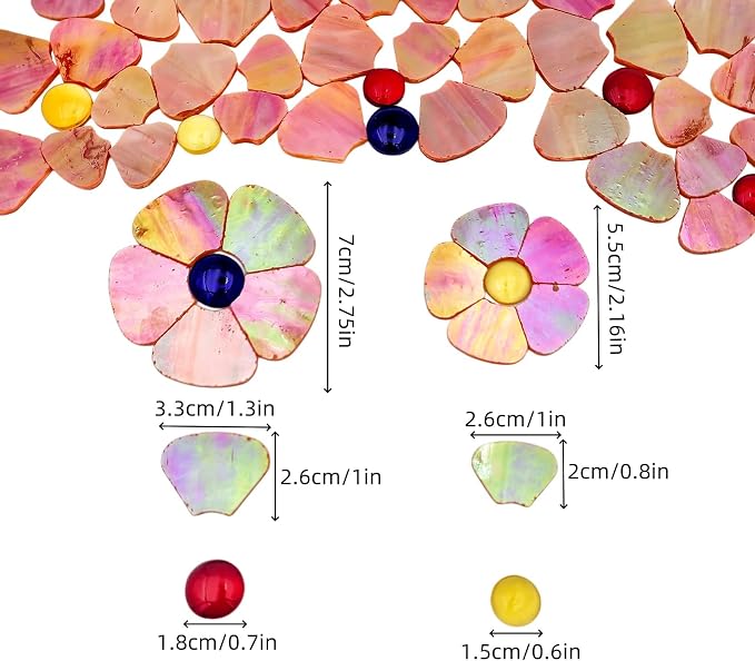 Esweny 12 Flower Stained Glass Mosaic Tiles - Image 4
