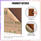 Lesnlok Brown Acrylic Sheets 1/8 inch Thick 3mm 2 Pack 8 x 10 Clear Plexiglass - Image 3