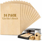 Juexica 24 Pcs 12" X 18"x 1/8" Basswood Craft Sheets 3mm Plywood Board Wood by Juexica