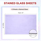 PATIKIL 4 x 6 Inch Transparent Stained Glass Sheets, 2 Sheets Mosaic Glass - Image 2