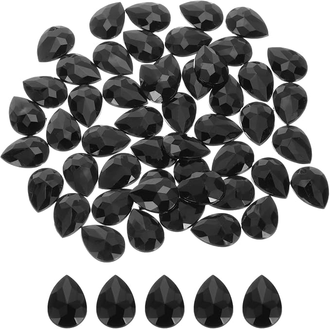 MECCANIXITY 50PCS Flat Back Acrylic Teardrop Gems 18x25mm Artificial Rhinestones by MECCANIXITY
