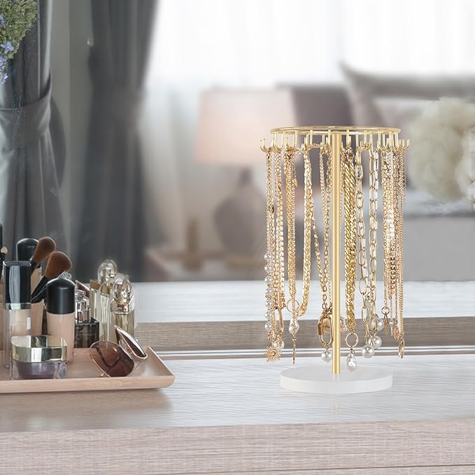 Mkono Necklace Holder Metal Jewelry Display Stand Necklace Organizer - Image 3