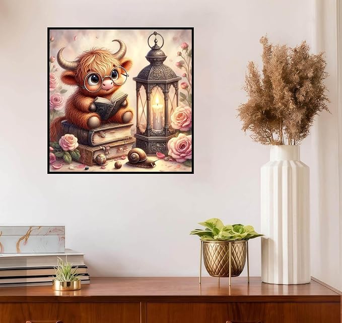 Highland Cow Diamond Art Kits for Adults, 5D Cow Diamond Painting Kits for - Image 3