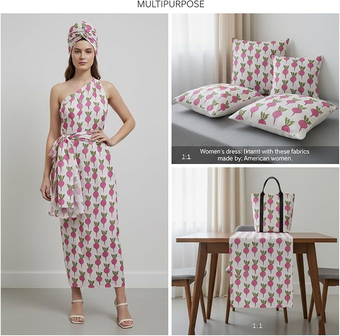E-Tailor® Hand-Block Printed Pre-Cut Cotton Fabric Ideal - Image 7