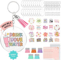 YOPPIX 140 PCS Acrylic Keychain Blank Set, Funny Double-Sided UV DTF Stickers by yoppix