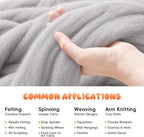 3.53oz Wool Roving: Needle Felting Wool White Roving Wool Felting Supplies Pure - Image 4