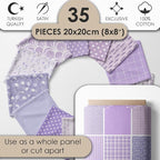 Cotton Satin Patchwork Fabric Panel – 35 Designs, 20×20 cm Squares, Single - Image 2
