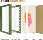8x10 Picture Frame with Real Glass, Wooden cute 8 x 10 Photo Frame with Wavy Mat - Image 5