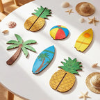 DIY 3D Summer Wood Crafts to Paint, 4 Styles DIY Blank Unfinished Wooden Slices - Image 6