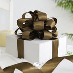 HUIHUANG Brown Wired Ribbon 1-1/2 inch Brown Satin Wire Ribbon - Image 6