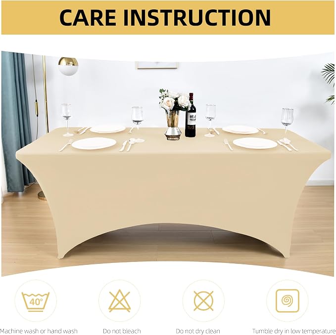 10-Pack 6ft Spandex Table Covers - Image 6
