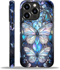 ZHEGAILIAN Case for iPhone 14 Pro, Stained Glass Butterfly Aesthetic Durable by Home