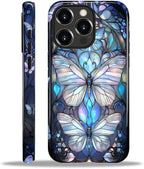 ZHEGAILIAN Case for iPhone 14 Pro, Stained Glass Butterfly Aesthetic Durable by Home