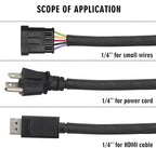 25ft - 1/4 inch Cord Protector Cable Sleeve Split Wire Loom Tubing - Image 2