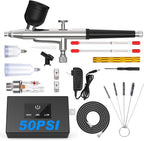 Airbrush Kit with Air Compressor, 50 PSI Clog-Resistant Air Brush Set, Dual - Image 9