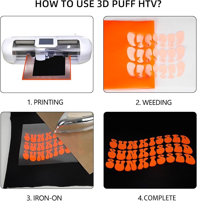 guangyintong Orange Puff Heat Transfer Vinyl HTV Rolls - Image 4